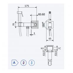 Гигиенический душ со смесителем Bruma Bidet 1451109CR Chrome