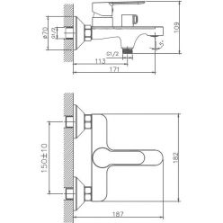 Смеситель для ванны Haiba HB60557-8