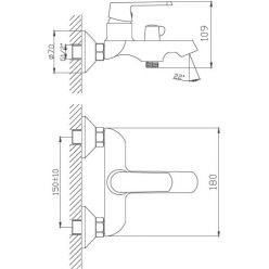 Смеситель для ванны с коротким изливом Haiba HB60804