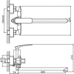 Смеситель для ванны Haiba HB22616