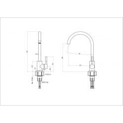 Смеситель для кухни Haiba HB72304-3