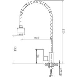 Моно смеситель для кухни под одну воду (нержавейка) Haiba HB4181