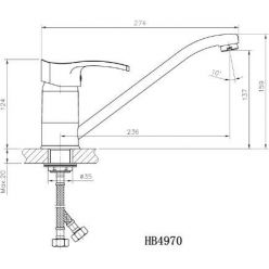 Смеситель для кухни Haiba HB4970