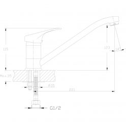 Смеситель для кухни Haiba HB4813