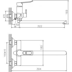 Смеситель для ванны с изливом 35 см Haiba HB22556