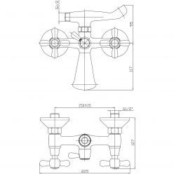 Смеситель для ванны короткий излив Haiba HB3125