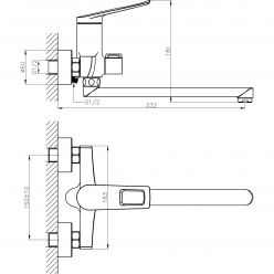 Смеситель для ванны с длинным изливом Haiba HB22595