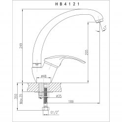 Смеситель для кухни Haiba HB4121
