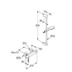Термостат Kludi Logo Basic Shower Duo, 6857505-00