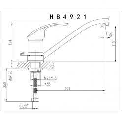 Смеситель для кухни Haiba HB4921