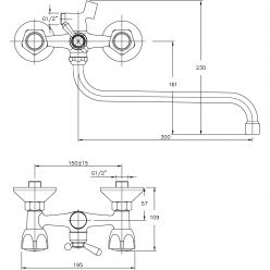 Смеситель для ванны с длинным изливом Haiba HB2209