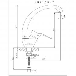 Смеситель для кухни Haiba HB4163-2