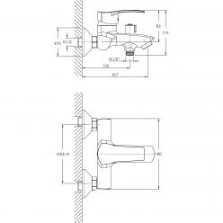Смеситель для ванны Haiba HB6070