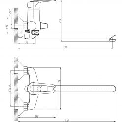 Смеситель для ванны с длинным изливом Haiba HB2204