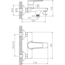 Смеситель для ванны Haiba HB60563