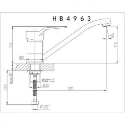 Смеситель для кухни Haiba HB4963