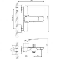 Смеситель для ванны Haiba HB60616