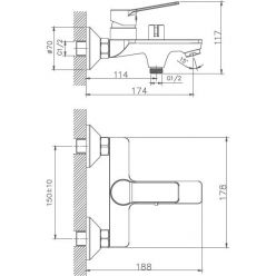 Смеситель для ванны Haiba HB60559