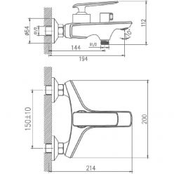 Смеситель для ванны с изливом 35 см Haiba HB60548-7