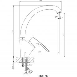 Смеситель для кухни Haiba HB4166