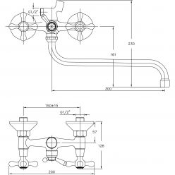 Смеситель для ванны с длинным изливом Haiba HB2208