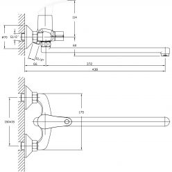 Смеситель для ванны с длинным изливом Haiba HB2236