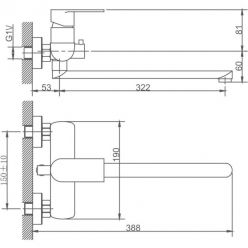 Смеситель для ванны Haiba HB22807