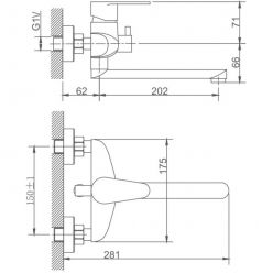 Смеситель для ванны (нержавейка) Haiba HB60801-2