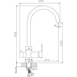Смеситель для кухни с переключением фильтра для питьевой воды Haiba HB76801