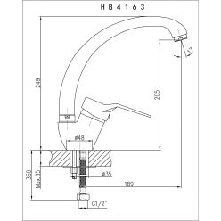 Смеситель для кухни Haiba HB4163