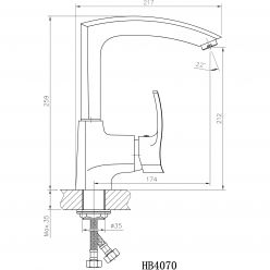 Смеситель для кухни Haiba HB4070