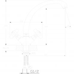 Смеситель для кухни с керамической ручкой Haiba HB4218