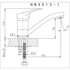 Смеситель для раковины Haiba HB4513-1