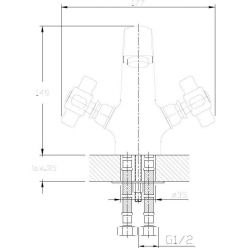 Смеситель для раковины с керамической ручкой Haiba HB1018