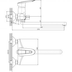 Смеситель для ванны с длинным изливом Haiba HB2207