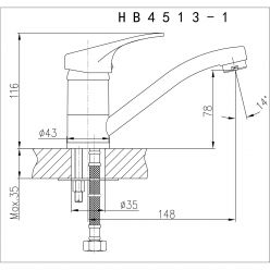 Смеситель для раковины Haiba HB4507-2