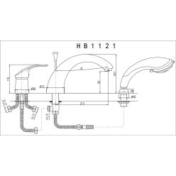 Смеситель врезной на 3 отверстия Haiba HB1121