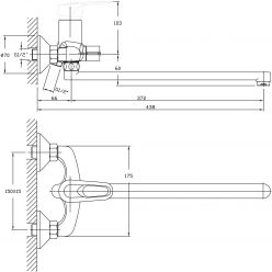 Смеситель для ванны с длинным изливом Haiba HB2237