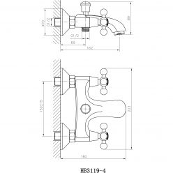 Смеситель для ванны Haiba HB3119-4