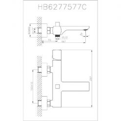 Смеситель для ванны с коротким изливом Haiba HB60577