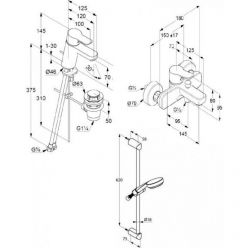 Набор смесителей Kludi Pure&Easy 3 in 1, 376850565