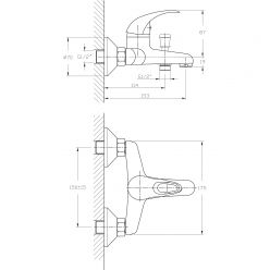 Смеситель для ванны короткий излив Haiba HB3015