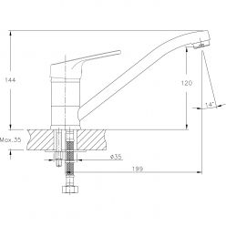 Смеситель для кухни Haiba HB4216-K