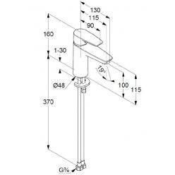 Однорычажный смеситель для умывальника Kludi Pure&Solid 100, 342920575