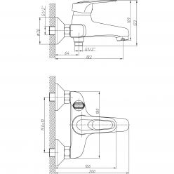 Смеситель для ванны с коротким изливом Haiba HB3204