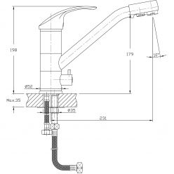 Смеситель для кухни с подключением фильтра питьевой воды Haiba HB4321