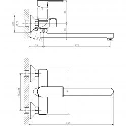 Смеситель для ванны с длинным изливом Haiba HB22505-8