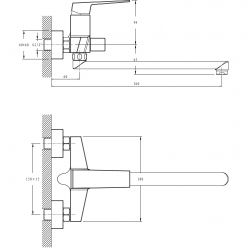 Смеситель для ванны с длинным изливом Haiba HB22191