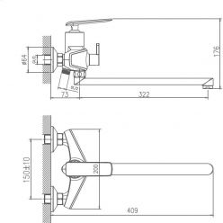 Смеситель для ванны Haiba HB22548-7