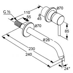 Однорычажный смеситель для раковины Kludi Bozz, 382450576